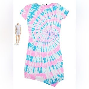 Generation Love Women's Sunny Bottom Knot Front Pocket T-Shirt Dress Pink- Small